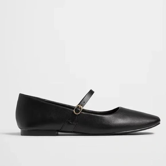 Banana Republic Vegan Leather Mary Jane Black Ballet Flat/NIB/7.5M - Picture 1 of 10